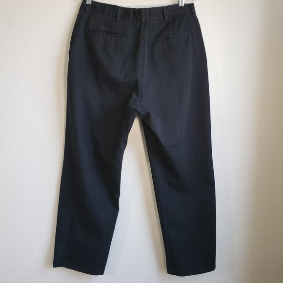 Haggar Men's Slacks Dress Pants Size 33x27.25 Features 5 pockets  Black - Picture 2 of 8